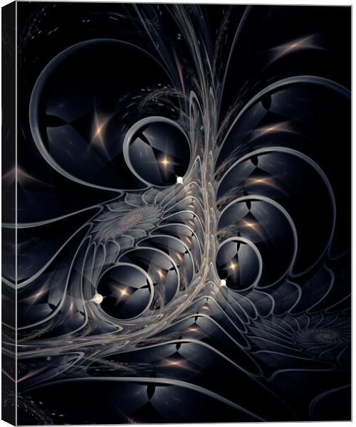 Silver Optics Fractal Abstract Art Canvas Print by Maria Forrester