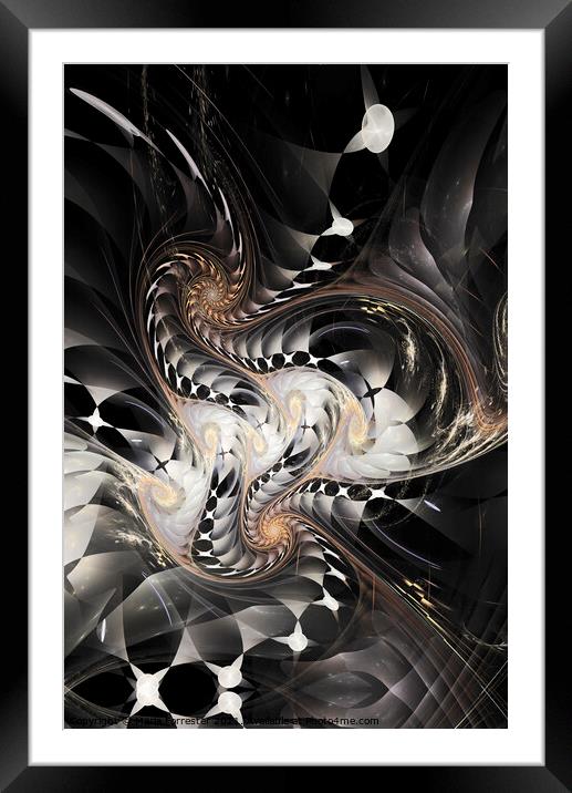 Rattlesnakes Abstract Fractal Art Framed Mounted Print by Maria Forrester