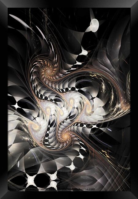 Rattlesnakes Abstract Fractal Art Framed Print by Maria Forrester