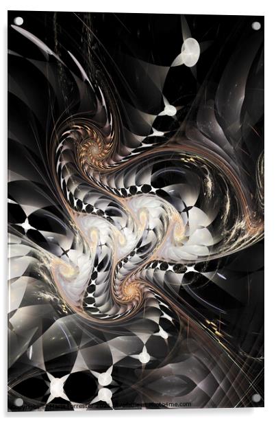 Rattlesnakes Abstract Fractal Art Acrylic by Maria Forrester