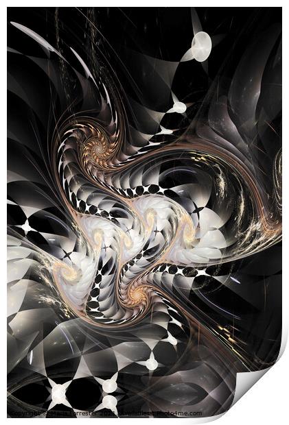 Rattlesnakes Abstract Fractal Art Print by Maria Forrester