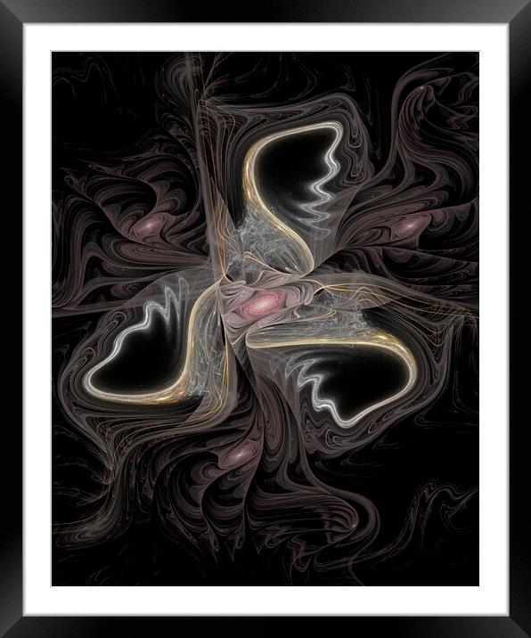Moonflower Abstract Fractal Art Framed Mounted Print by Maria Forrester