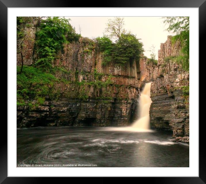 High Force Waterfall Framed Mounted Print by Grant Mckane