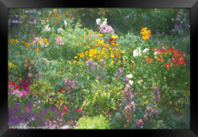 Garden - English Country Garden Framed Print by Susan Leonard