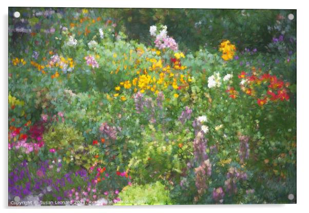 Garden - English Country Garden Acrylic by Susan Leonard