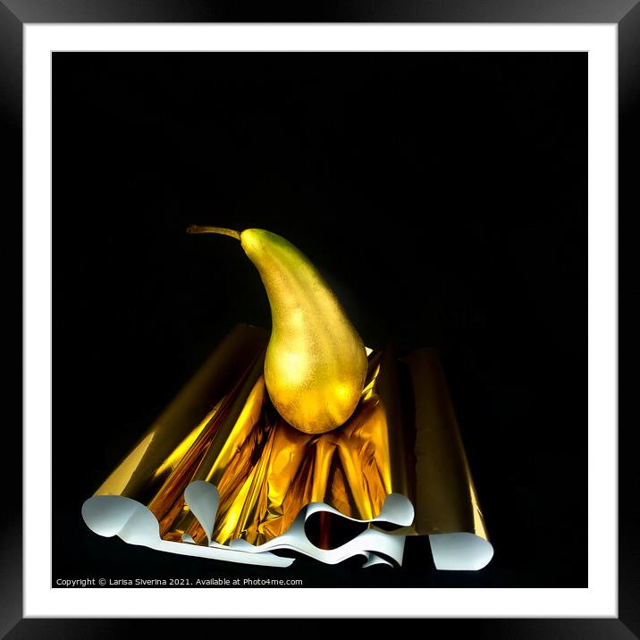 Gold pear Framed Mounted Print by Larisa Siverina