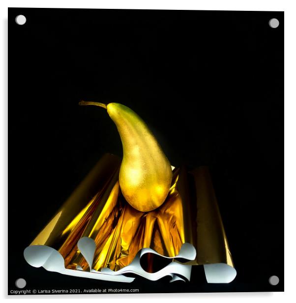 Gold pear Acrylic by Larisa Siverina