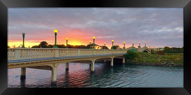 Venetian Bridge Sunset Framed Print by Michele Davis