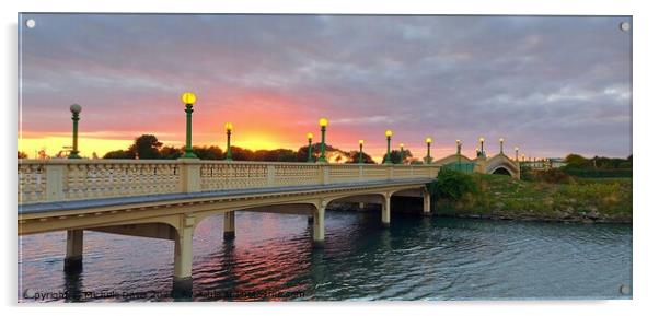 Venetian Bridge Sunset Acrylic by Michele Davis