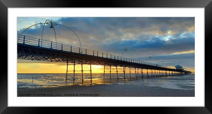 Southport Pier Sunset Framed Mounted Print by Michele Davis