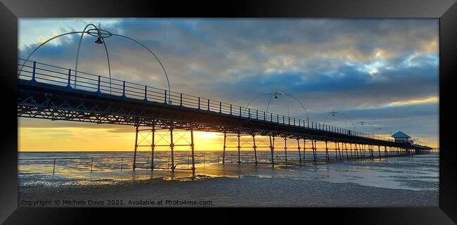 Southport Pier Sunset Framed Print by Michele Davis