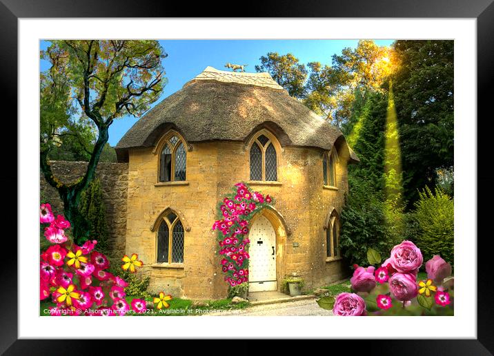 Where's Rufus Cottage Framed Mounted Print by Alison Chambers