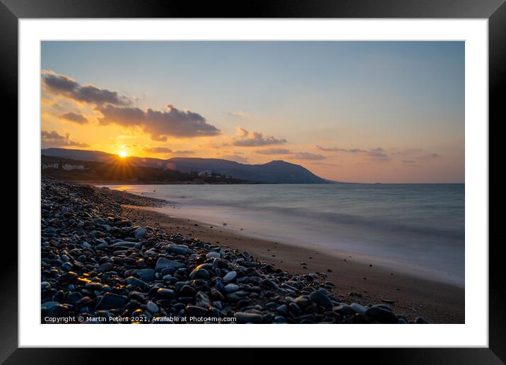 Majestic Mediterranean Sunset Framed Mounted Print by Martin Yiannoullou