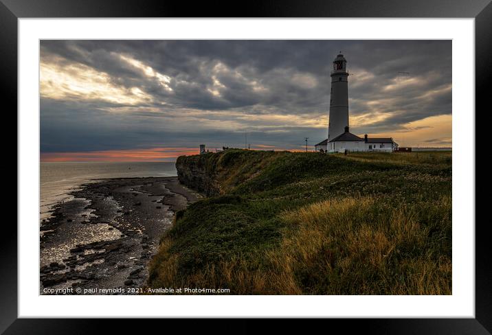 Nash Point lighthouse Framed Mounted Print by paul reynolds