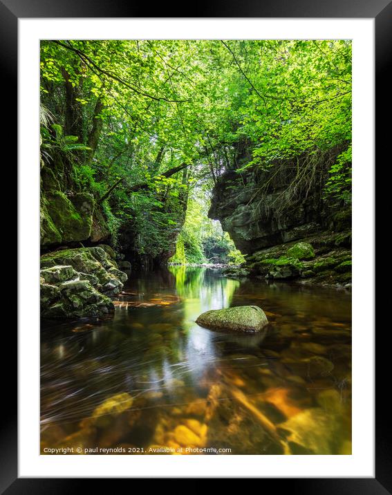 Brecon Beacons river gorge Framed Mounted Print by paul reynolds