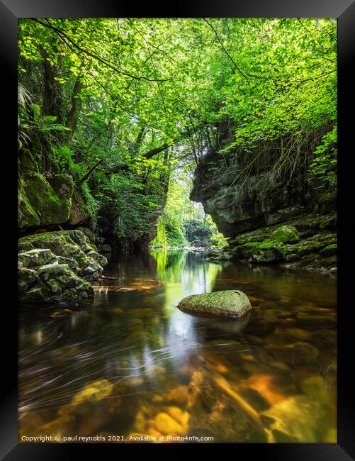 Brecon Beacons river gorge Framed Print by paul reynolds