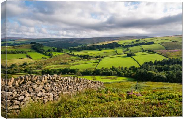 Beautiful countryside around Glossop in the High Peak, Derbyshire Canvas Print by Andrew Kearton
