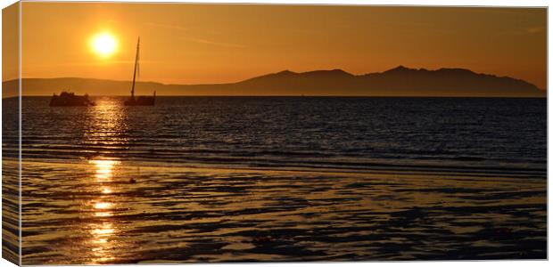 Ayr sunset reflection Canvas Print by Allan Durward Photography