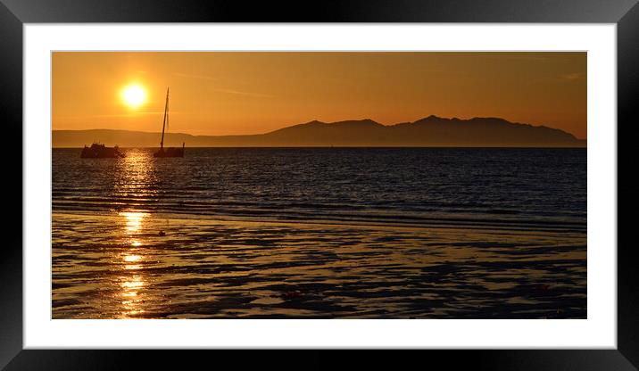 Ayr sunset reflection Framed Mounted Print by Allan Durward Photography