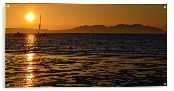 Ayr sunset reflection Acrylic by Allan Durward Photography