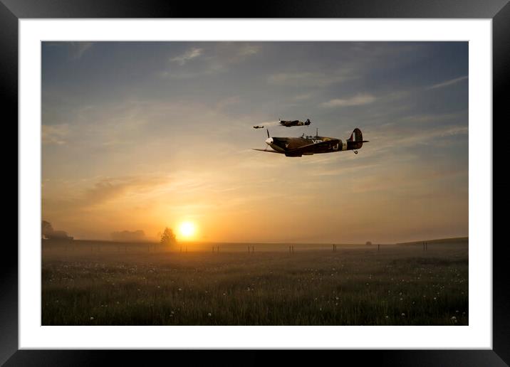 Spitfire Eagle Squadron Framed Mounted Print by J Biggadike