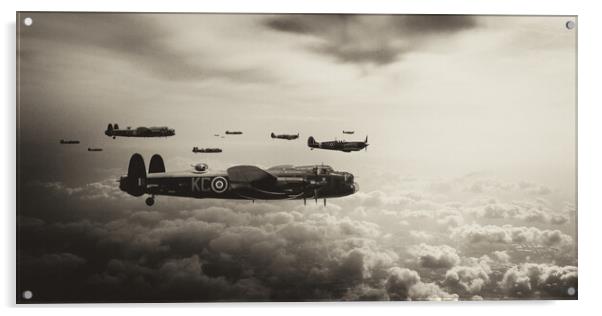 Lancasters and Spitfires Mono Acrylic by J Biggadike