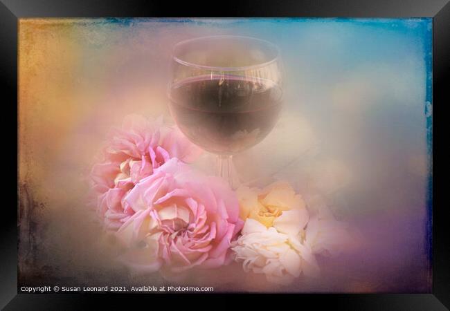 Wine and Roses Framed Print by Susan Leonard