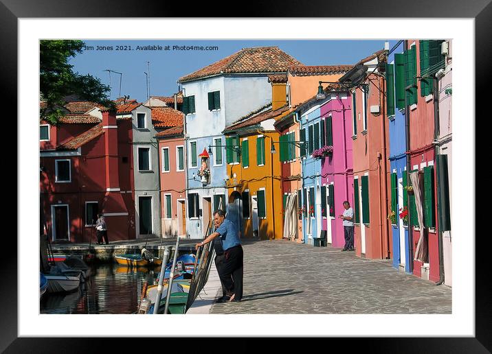 Sunny day in Burano Framed Mounted Print by Jim Jones