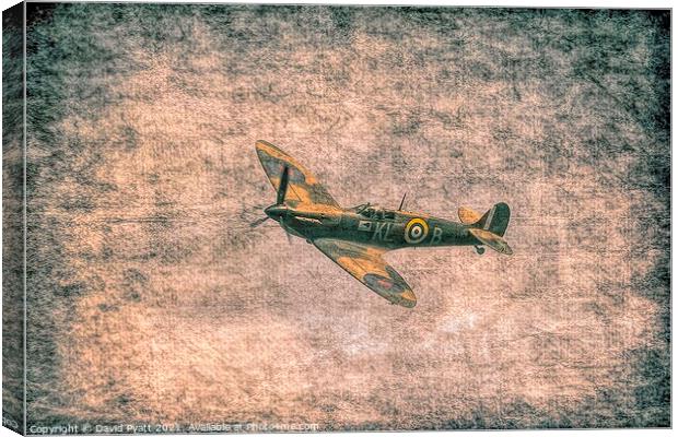 Spitfire Vintage Flight Canvas Print by David Pyatt