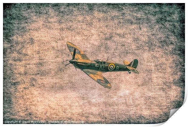 Spitfire Vintage Flight Print by David Pyatt