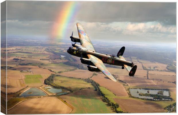 Lancaster Bomber Stormy Flight  Canvas Print by J Biggadike