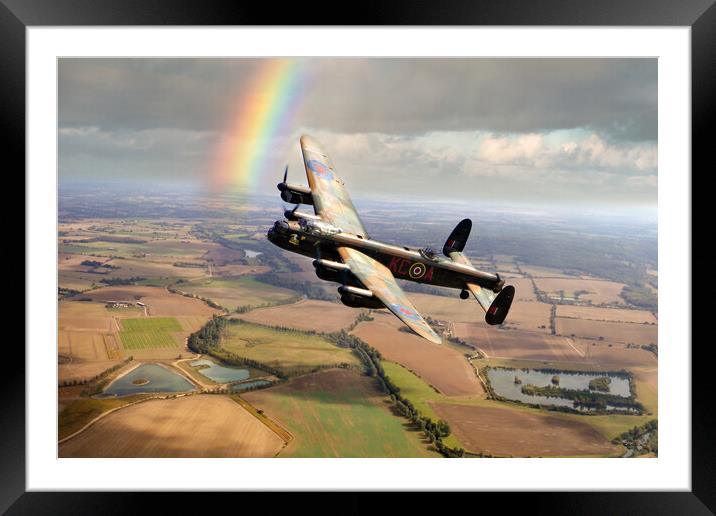 Lancaster Bomber Stormy Flight  Framed Mounted Print by J Biggadike