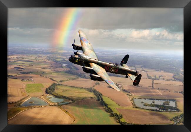 Lancaster Bomber Stormy Flight  Framed Print by J Biggadike
