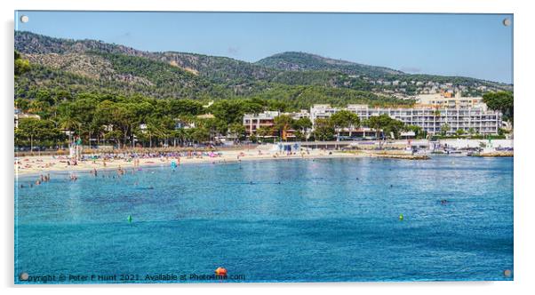 Palma Nova Beach Mallorca Acrylic by Peter F Hunt