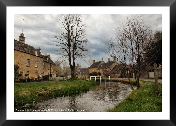 The Lower Slaughter In The Cotswolds Framed Mounted Print by Kevin Maughan