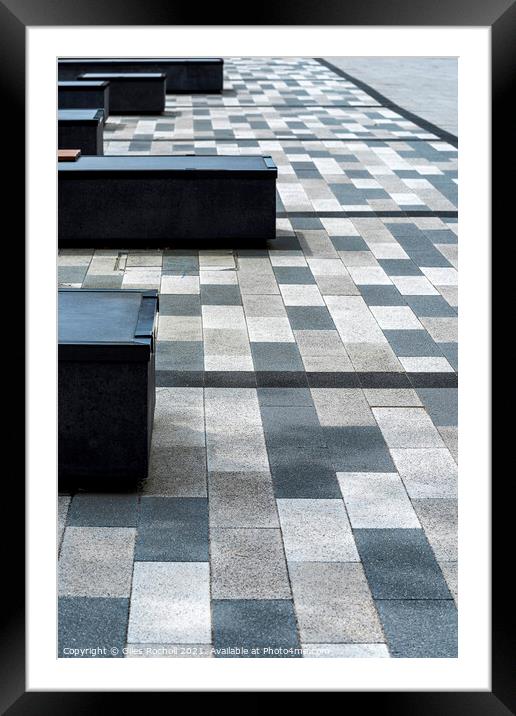Abstract stone paving Framed Mounted Print by Giles Rocholl