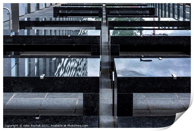 Abstract black stone benches Print by Giles Rocholl