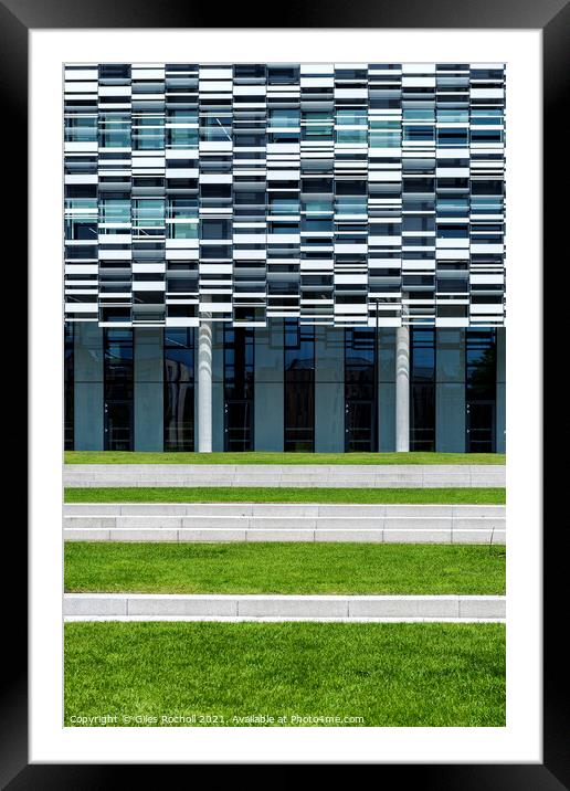 Abstract architecture black and white stone Framed Mounted Print by Giles Rocholl
