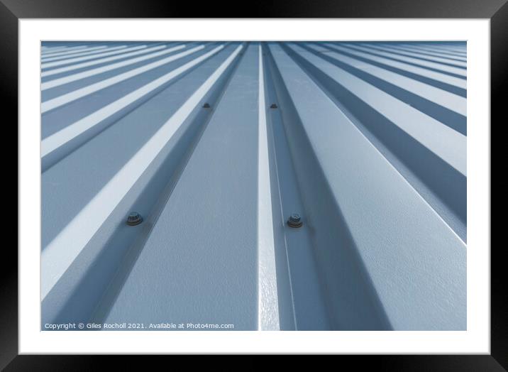 Abstract building metal cladding Framed Mounted Print by Giles Rocholl