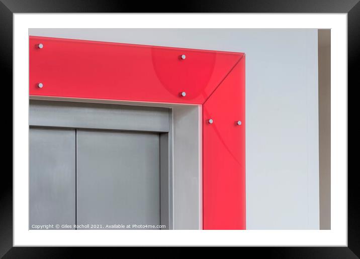 Abstract door way corner red Framed Mounted Print by Giles Rocholl