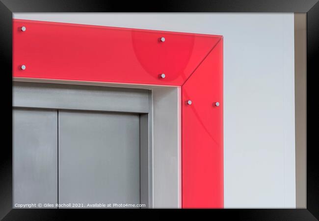 Abstract door way corner red Framed Print by Giles Rocholl