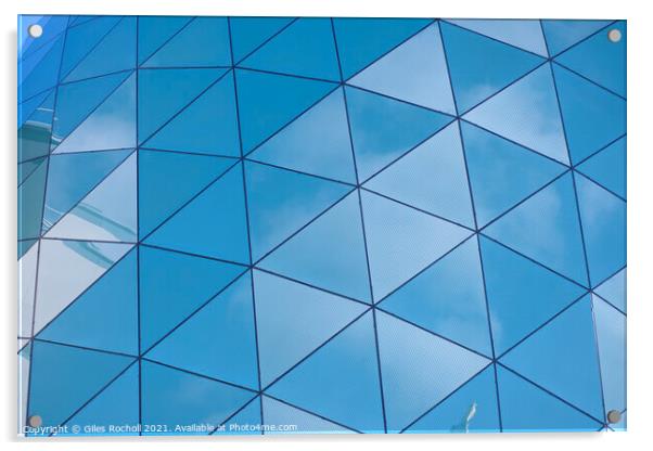 Triangular glass abstract building Acrylic by Giles Rocholl