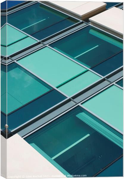 Abstract glass and stone building Canvas Print by Giles Rocholl