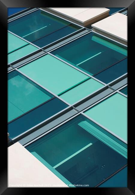 Abstract glass and stone building Framed Print by Giles Rocholl