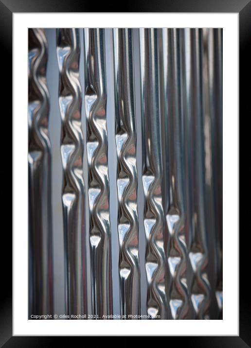 Metal organ pipes Framed Mounted Print by Giles Rocholl