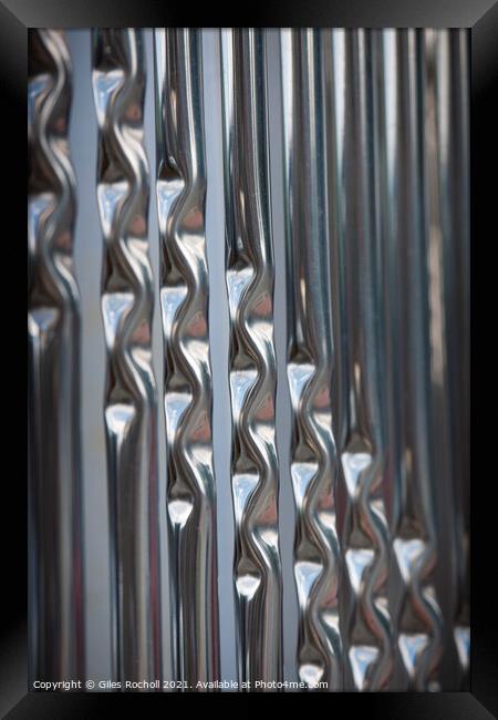 Metal organ pipes Framed Print by Giles Rocholl