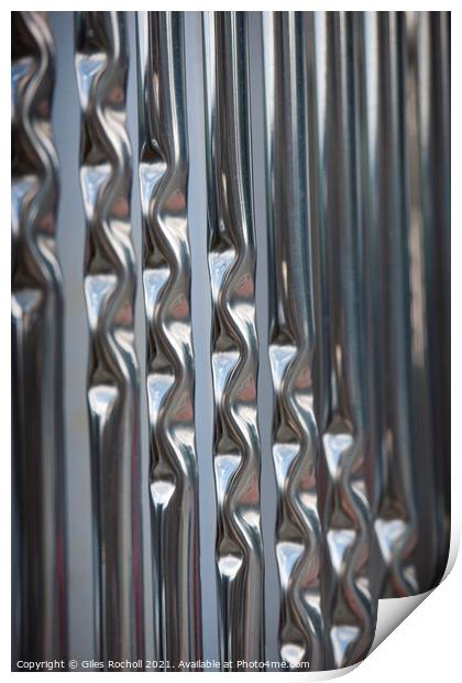 Metal organ pipes Print by Giles Rocholl