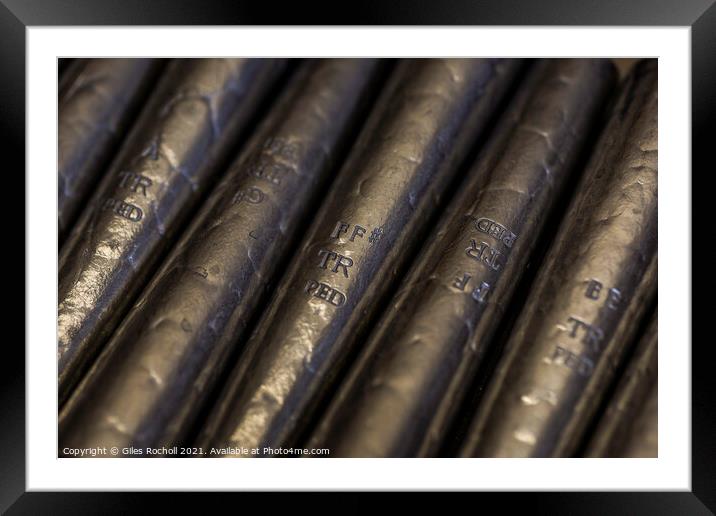 Metal organ pipes Framed Mounted Print by Giles Rocholl