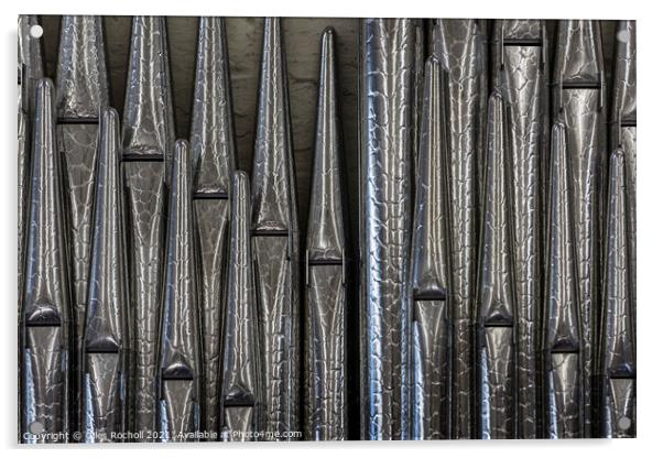 Old tools organ pipes Acrylic by Giles Rocholl