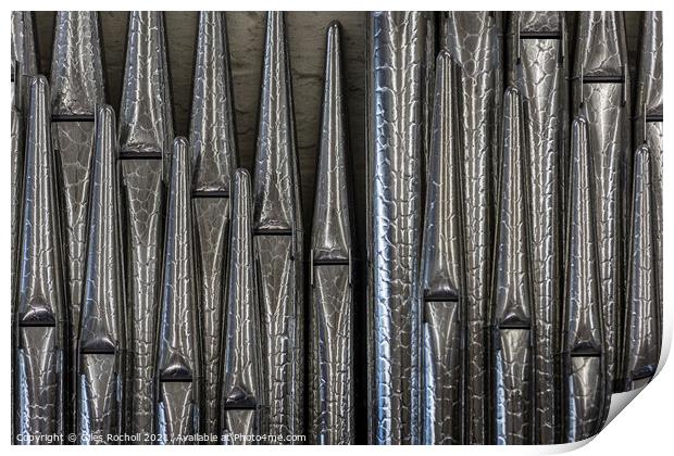 Old tools organ pipes Print by Giles Rocholl